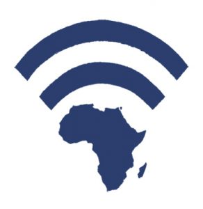 Illustration a WiFi symbol made out of a map of Africa - humorous line drawing by Michel Streich